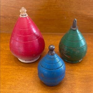 Vintage Wooden Spinning Tops Set Duncan spin top 1960’s